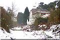Dunchurch railway station house in the snow