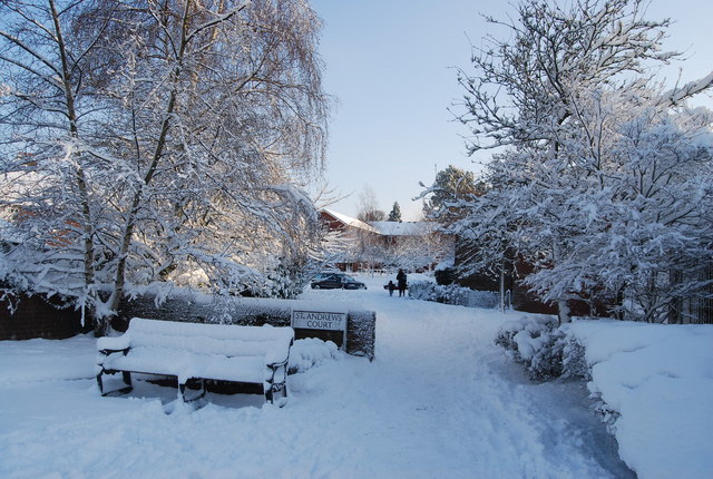St Andrew's Court - a winter scene