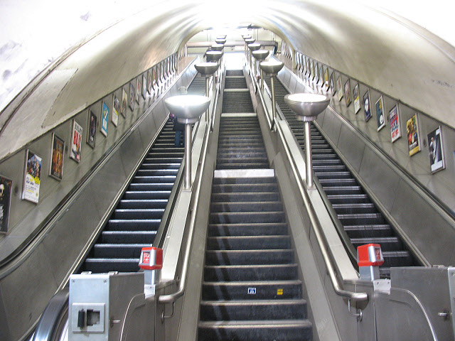 Escalators at South Wimbledon station
