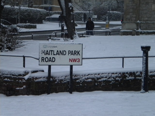 Street sign, Maitland Park  Road NW3