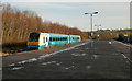 Arriva train departs from Pontypool & New Inn station