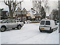 Snow covered homes in Carmarthen Avenue