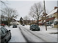 Looking northwards up a snowy Penrhyn Avenue