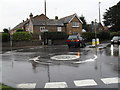 Mini-roundabout on the B2140