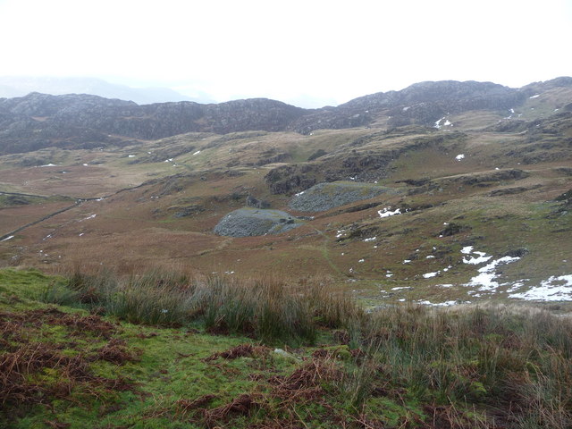 Disused quarry workings below Cnicht