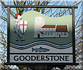 TF7602 : Village sign, Gooderstone (close-up) by Evelyn Simak