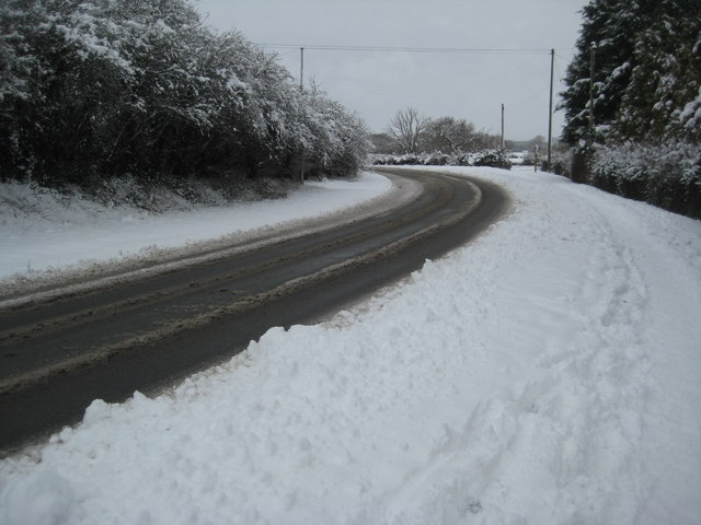Snow on the A4104