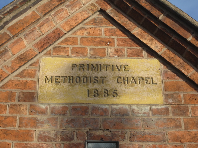 Plaque on the Primitive Methodist Chapel, Mickle Trafford
