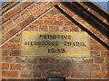 Plaque on the Primitive Methodist Chapel, Mickle Trafford