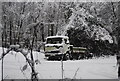 Abandoned lorry in the snow, by the path to Speldhurst Rd
