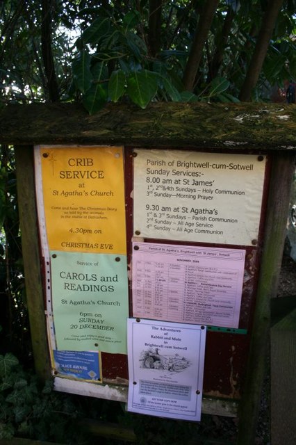 Notice board at St James