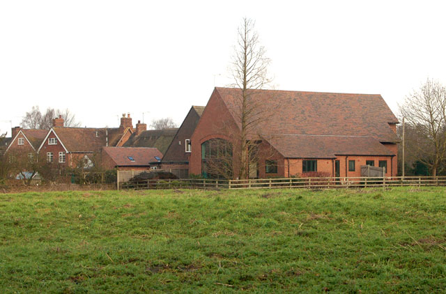 View across the field to Eathorpe village hall