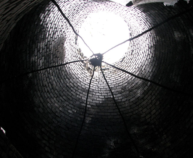The Deal Ground - view up the 'neck' of the bottle oven