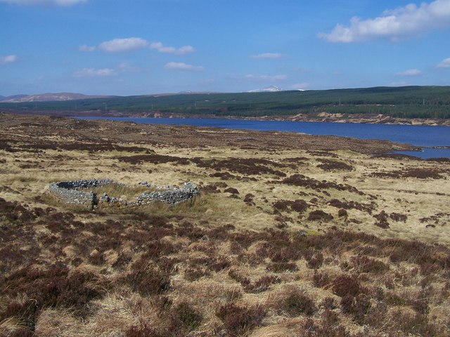 19th Century sheepfold on the SW shore of Loch Shin