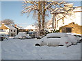 The western side of Market Place in the snow