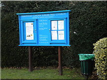 TQ2588 : Notice board, Hampstead Garden Suburb Free Church, Central Square NW11 by Robin Sones