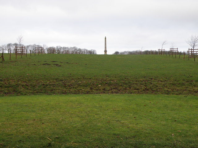Distant obelisk at Deene