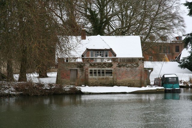 Boathouse in the snow