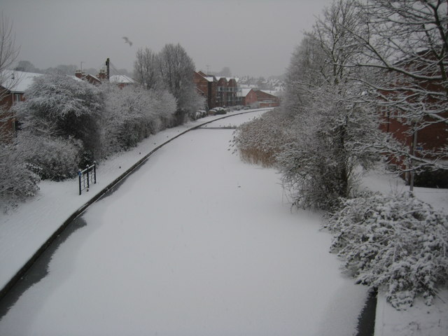 A snowy canal in Worcester