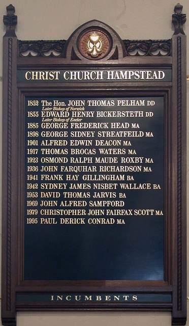 Christ Church, Hampstead Square, London NW3 - Vicars board