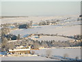 Panorama of snowy East Allen Dale (4 - Lonkley Head and The Hope)