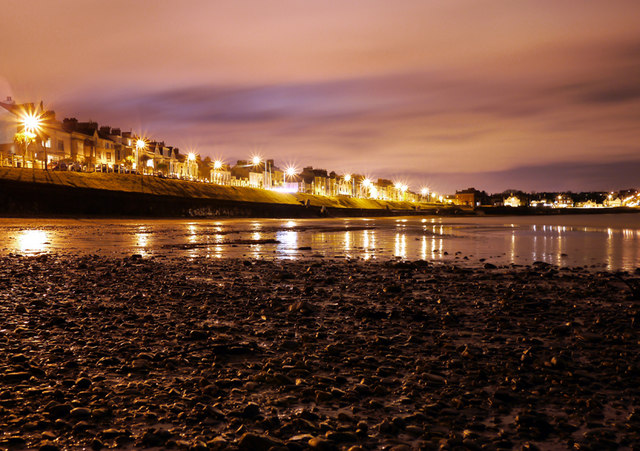 Ballyholme Beach at night