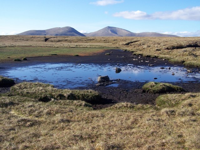 A peaty lochan - the source of the River Brora.