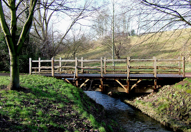 Footbridge across the Wom Brook, Wombourne, Staffordshire