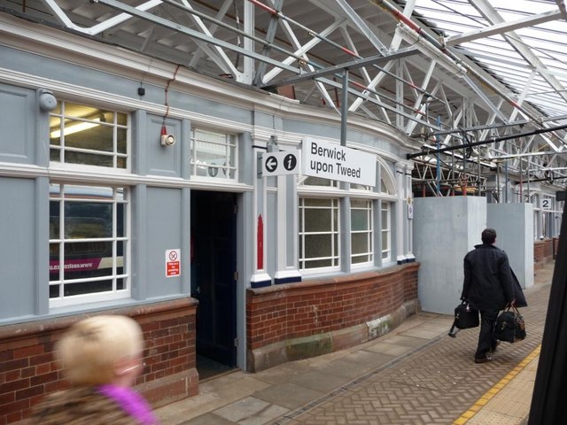 Scaffolding on Platform 2, Berwick upon Tweed Station