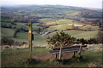 SO9718 : Cotswold Way - Bench on Wistley Hill by Mike Baldwin