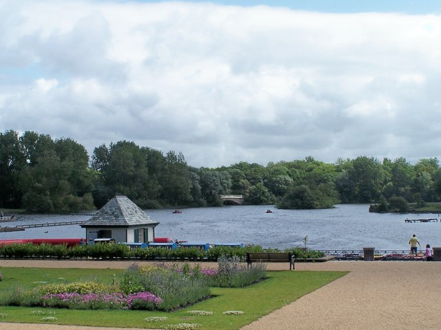 View across the Boating Lake, Stanley Park, Blackpool