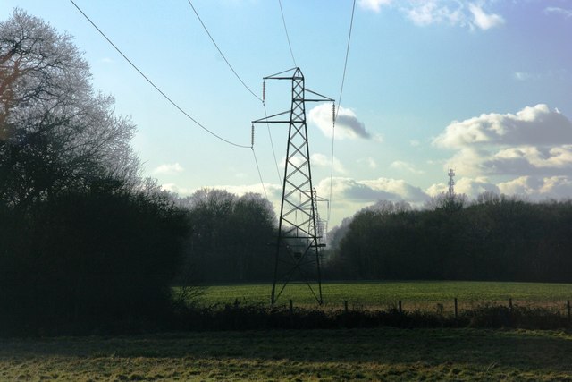 Pylons south of the High Weald Landscape Trail