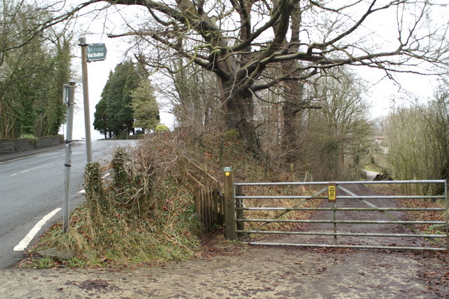 Start of footpath to West Bradford off the B6478