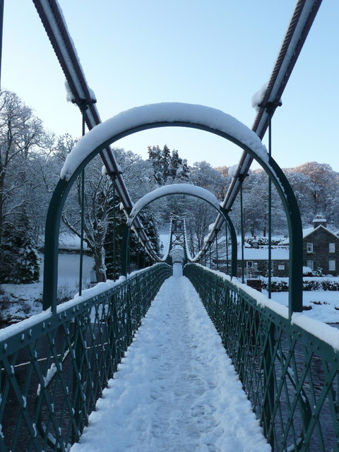 Snow on the Suspension Footbridge (1)