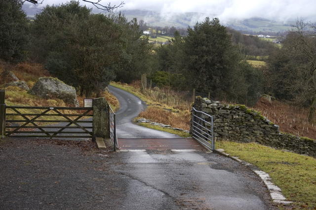 Cattle grid on road to Low Fold