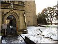 The north porch and churchyard of All Saints Gresford