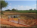 New culvert adjacent to building site in the Broughton area of Milton Keynes