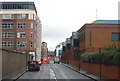 Looking north along Macclesfield Street, London EC1