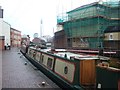 Canal boats in a basin near the NIA