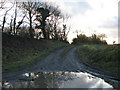 Muddy track north-east of Lapford