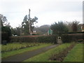 Looking down the church path at Dockenfield