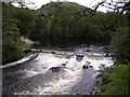 NC1023 : River Inver weir in spate by Dr E H Mackay
