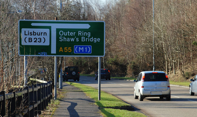 Ring road sign, Belfast (2)