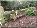 Seat in the churchyard at St Matthew, Blackmoor