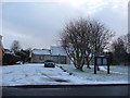 Swinefleet Village hall with a scattering of snow