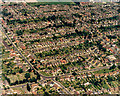 Aerial view of Benfleet cemetery corner, looking north-west