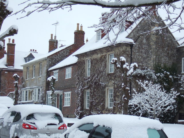 Houses on the northeast side of High Street, Hindon