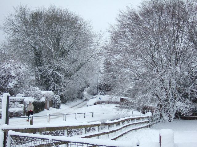 The Dene and road to the south out of  the village, Hindon