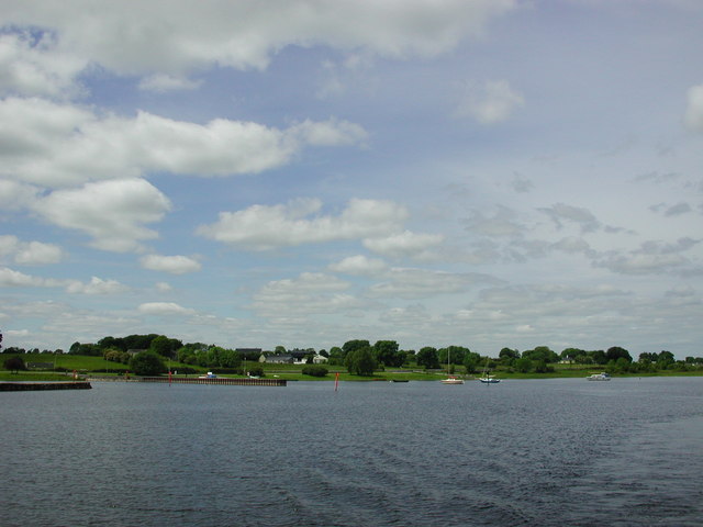Portrunny jetty and shoreline from Lough Ree