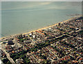 Aerial view of Southend seafront: Cliffs Pavilion westward